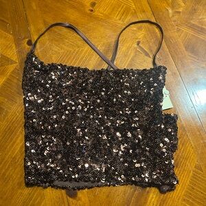 Meshki Sequin Brown Top